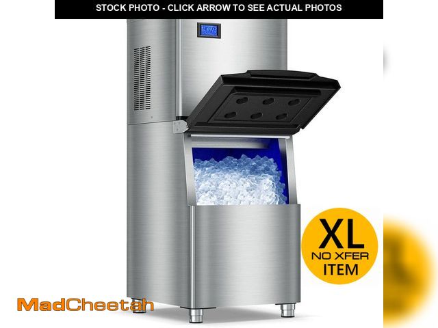 Lot 74-12558376 - Hooure 26.4 in. Commercial Ice Maker 500 lbs./24 H Freestanding Stainless Steel Ice Maker Full Size ...