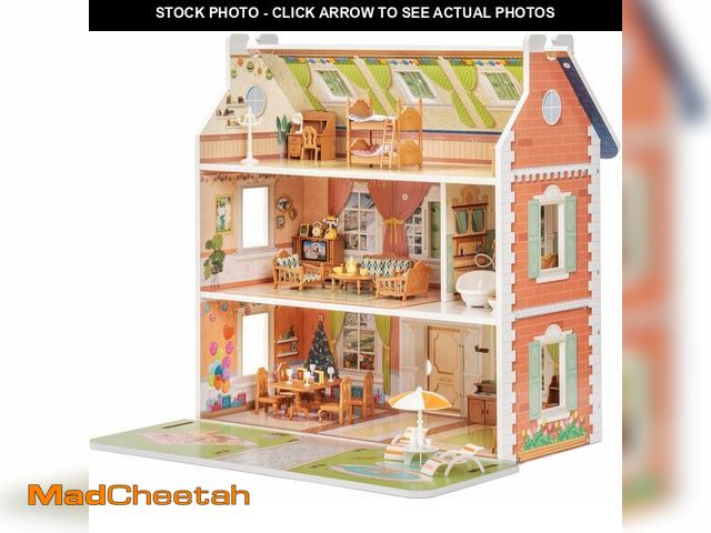 Lot 74-14067557 - ROBUD Wooden Dollhouse for Kids Girls, Pretend Play Toy Gift for 3 4 5 6 Years Old Girls Boys - UNUS...