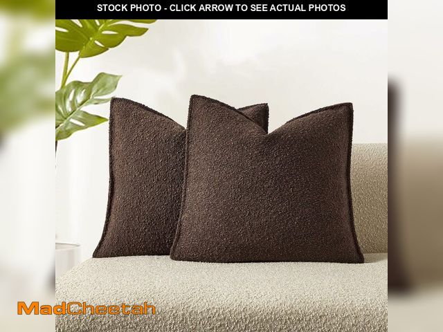 Lot 74-12702331 - JUSPURBET Brown Decorative Pillow Covers 20x20 Set of 2 Throw Pillow Covers for Couch Sofa Bed Cozy ...