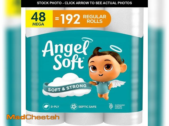 Lot 74-14581615 - Angel Soft Toilet Paper, 48 Mega Rolls = 192 Regular Rolls, Soft and Strong Toilet Tissue - UNUSED