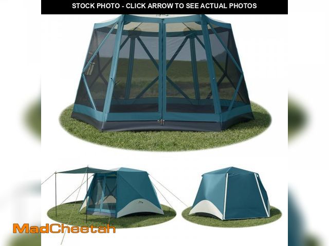Lot 74-12387594 - Instant Tents for Camping Pop Up Screen Tent with Floor, 6 Person Large Family Camping Tent with Rai...