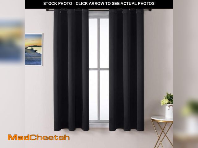 Lot 74-11548087 - ChrisDowa Grommet Blackout Curtains for Bedroom and Living Room - 2 Panels Set Thermal Insulated Roo...