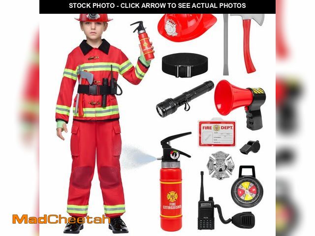Lot 74-13548634 - Spooktacular Creations Halloween Boys Fireman Costume, Firefighter Costume for Kids, Red Toddler Fir...