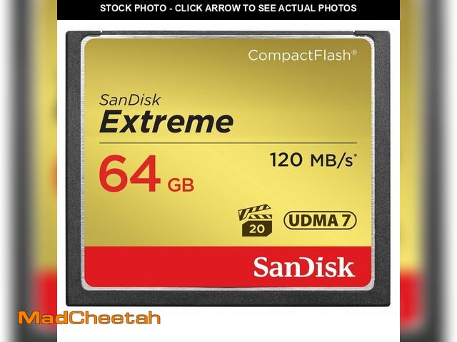 Lot 74-12716799 - SanDisk 64GB Extreme CompactFlash Memory Card UDMA 7 Speed Up To 120MB/s - SDCFXSB-064G-G46 - UNUSED