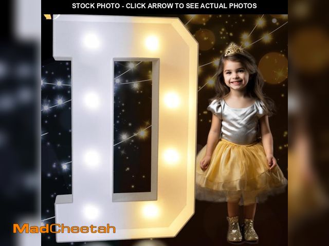 Lot 74-11555378 - Pooqla 3FT Marquee Light Up Letters, Cool White and Warm White LED Letters Big Mosaic Marquee Letter...