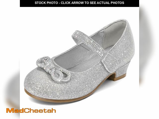 Lot 74-14210229 - K KomForme Girls Dress Shoes Princess Bow Flats with Rhinestone for Wedding Party, Toddler/Little Ki...
