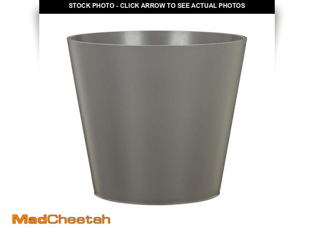 Lot 74-12585082 - *DIRTY* Vigoro 11.8 in. x 11.8 in. D x 9.4 in. H Davina Medium Nero Gray Resin Pot *DIRTY*  - USED