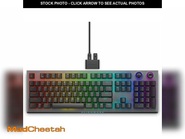 Lot 74-14590920 - (MISSING KEYS) Alienware Wireless Gaming Keyboard AW920K, Cherry MX Red, RGB - USED