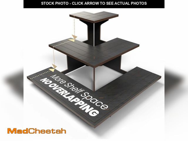 Lot 74-12700132 - DS THE DISPLAY STORE Corner Black Wooden Tiered Display Stand for Vendor Events, Display Shelves for...