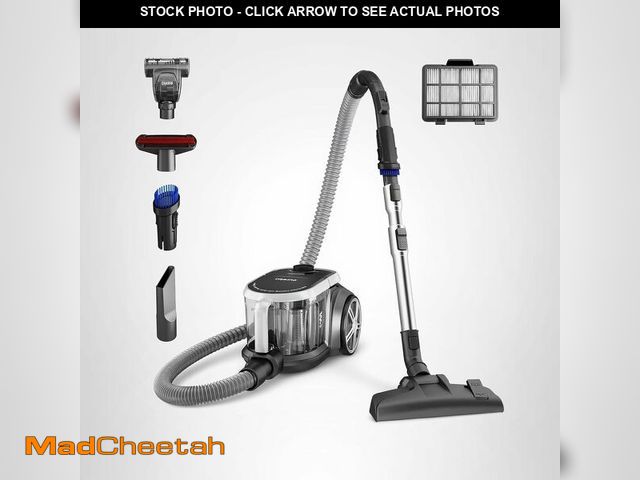 Lot 74-14182170 - Eureka Bagless Canister Vacuum Cleaner, Lightweight Vac for Carpets and Hard Floors, Silver with Bla...