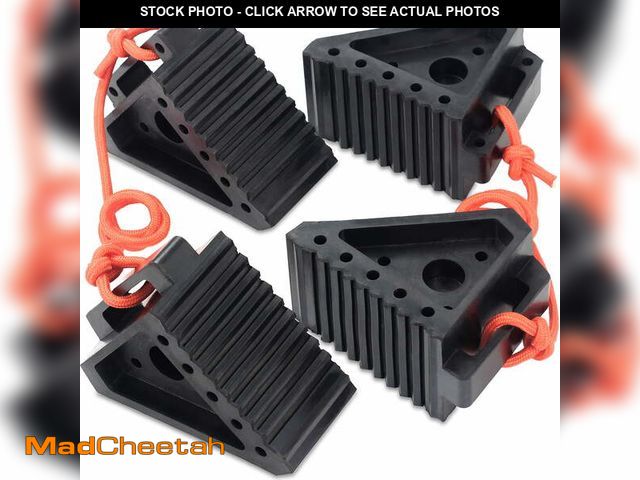 Lot 74-14300581 - OULEME Wheel Chocks, Tire Chocks for RV Travel Trailer/Boat Trailer/Camper, Wheel Block Stopper with...