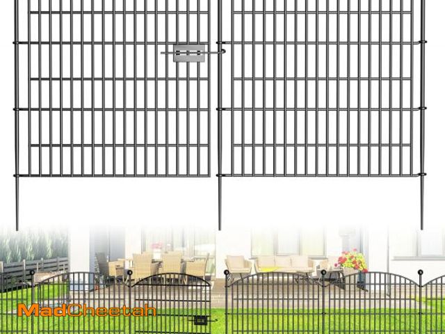Lot 74-12043504 - 10 Panels Decorative Garden Fence with Gate - 32 in (H) x 23.6 ft (L) No Dig Dog Fence Outdoor for Y...