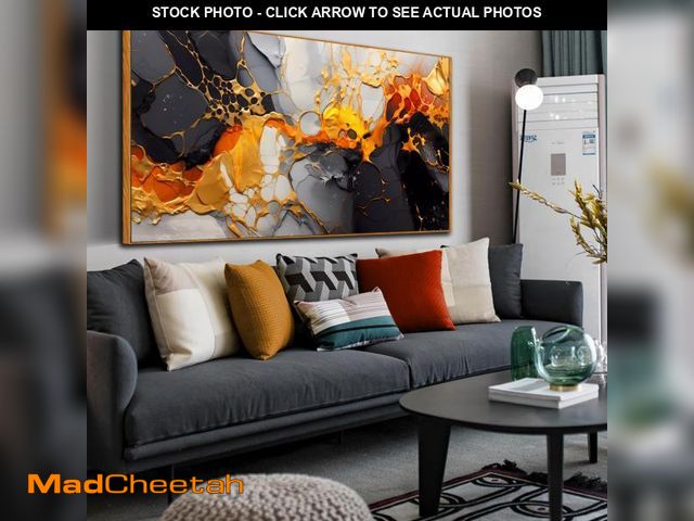 Lot 74-12124049 - Canvas Abstract Wall-Art for Office - Black and White Pictures for Wall - Framed Prints for Wall Dec...