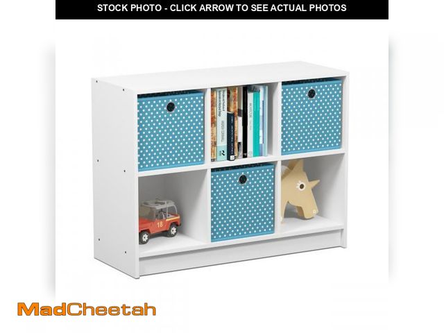 Lot 74-12535802 - Furinno BASIC Book Shelf, 6-Cube Bookshelf, 3 x 2 Bookcase with Storage Bins, 11.9" x 31.6" x 23.6",...
