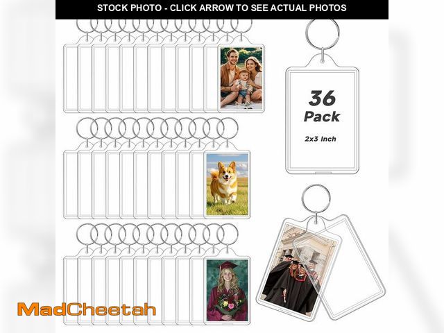 Lot 74-14215807 - ZYFLSQ 36 Pcs Photo Keychain, Acrylic Picture Keychain Holder for Insert 2 x 3 Inch Photo, Personali...