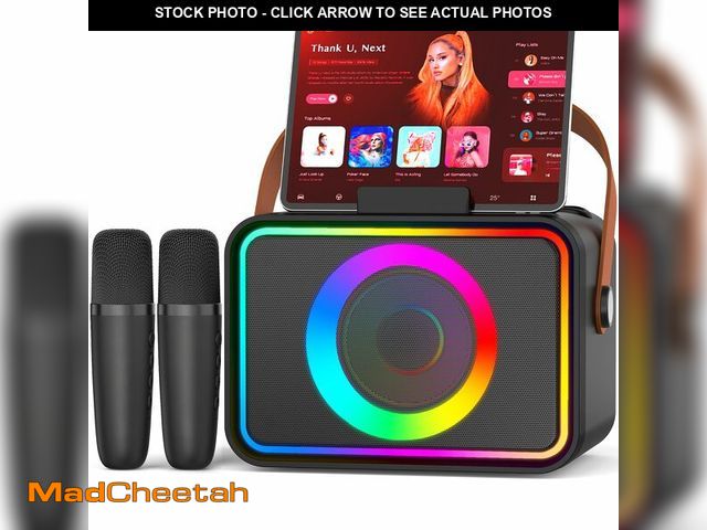 Lot 74-14268936 - Karaoke Machine for Kids Adults,Portable Bluetooth Speaker with 2 Wireless Microphone with LED Light...