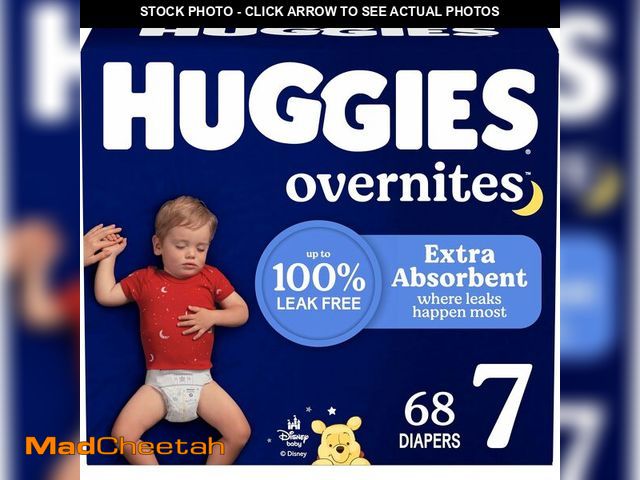 Lot 74-14581896 - Huggies Overnites Diapers Size 7, 68 Count (2 Packs of 34) - UNUSED