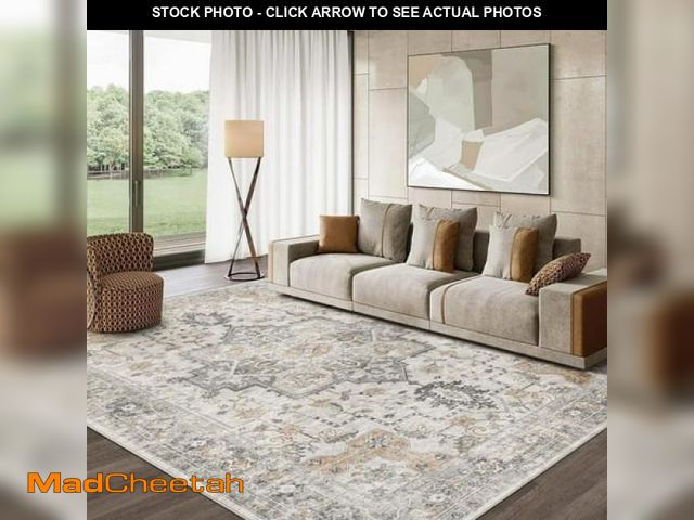 Lot 74-12155675 - KUETH Modern Area Rug 8x10 Non Slip Hallway Runner Rug  Low Pile Machine Washable Rugs for Entryway ...