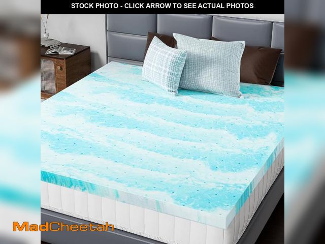 Lot 74-12136890 - DUMOS 3 Inch Gel Memory Foam Mattress Topper King - Blue Soft Mattress Topper King Size for Back Pai...