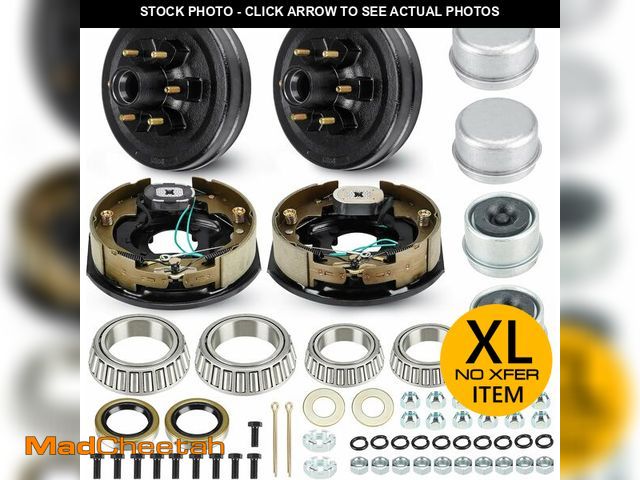 Lot 74-14610524 - (MISSING HARDWARE) Trailer Axle Electric Brake Kit, 6-Hole, 5.5" Bolt Circle Brake Drum with 12" x 2...