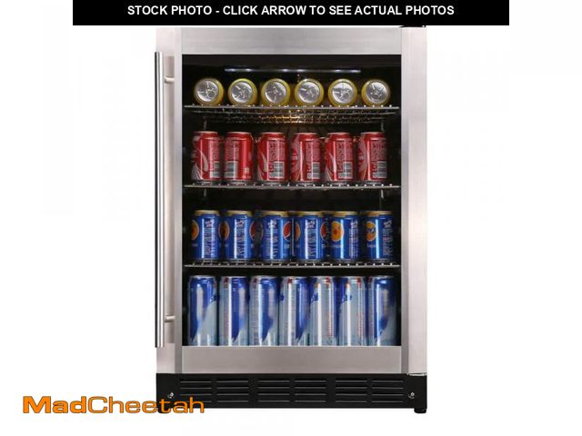 Lot 74-12463039 - Magic Chef Beverage 23.4 in. 154 (12 oz.) Can Beverage Cooler, Stainless Steel - UNUSED
