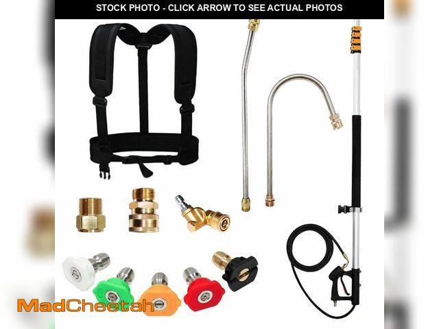 Lot 74-12786781 - EDOU Direct Telescoping Pressure Washer Wand 19' | Heavy Duty | 4,000 PSI Max Working Pressure | Inc...