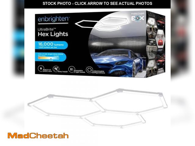 Lot 74-14605993 - Enbrighten UltraBrite Hex Lights 16Pack 16.5 in./1.45ft Integrated LED Strip Light Fixture White Dim...