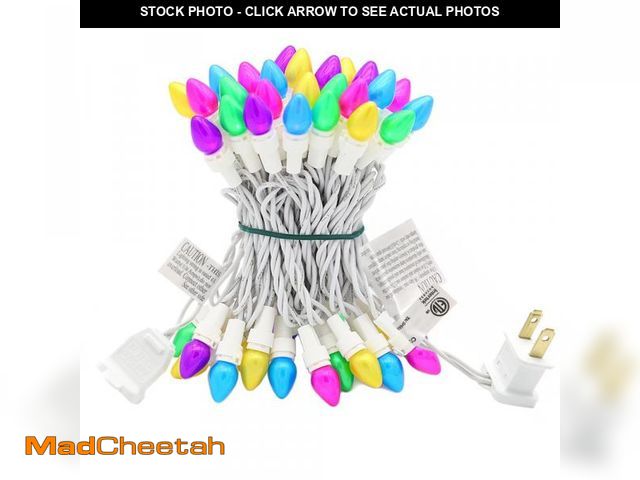 Lot 74-11554460 - Novrose Easter Lights - LED Multi-Color Glass C3 String Lights, 50 LED 13.5 FT, 120V, Connectable In...