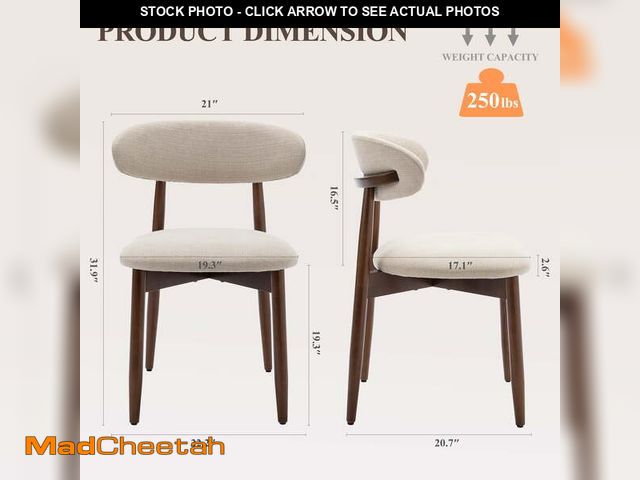 Lot 74-13041936 - COLAMY Wooden Dining Chairs Set of 2, Modern Fabric Upholstered Kitchen Side Chairs, Farmhouse Dinin...