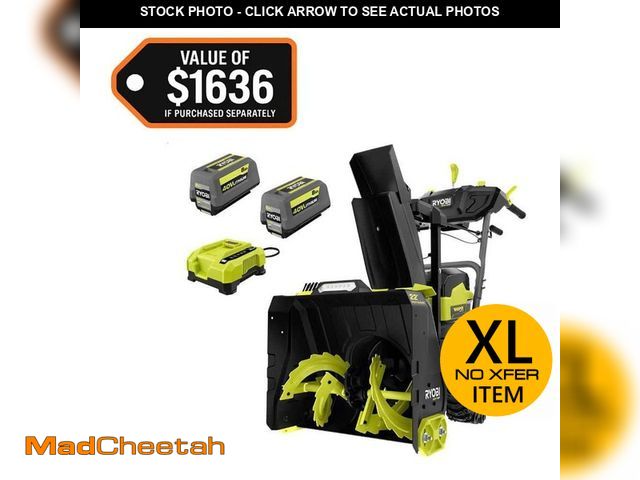 Lot 74-13693456 - *DIRTY* RYOBI 40V HP Brushless Whisper Series 22" 2-Stage Cordless Electric Self-Propelled Snow Blow...