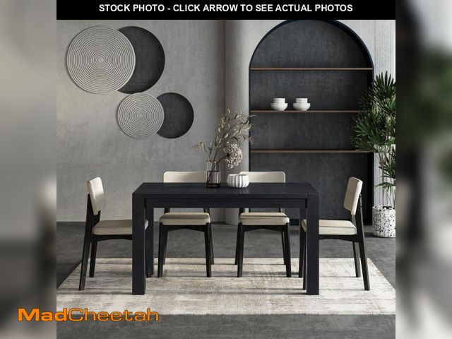 Lot 74-12516109 - *SEE DETAILS* NTC Block 55 Inch Modern Farmhouse Dining Table, Rectangular Dinner Table for Dining R...