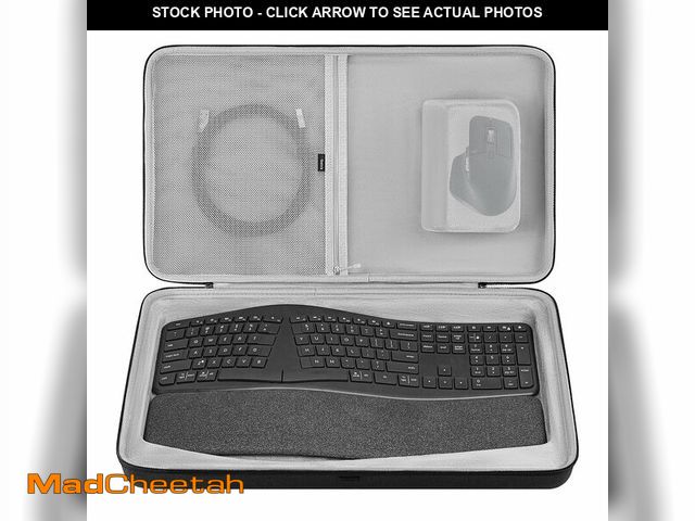Lot 74-14356766 - GEEKRIA Hard Shell Travel Case, Compatible with Logitech Ergo K860, Keyboard Carrying Bag (Dark Grey...
