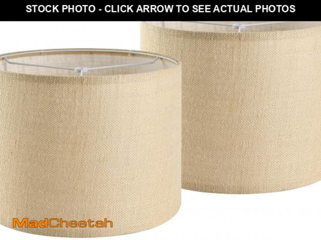 Lot 74-11550534 - GO&amp;SO Set of 2 Lamp Shades for Table Lamps Floor Lamps Rustic Brown Drum Lampshades- 13" Top x 1...
