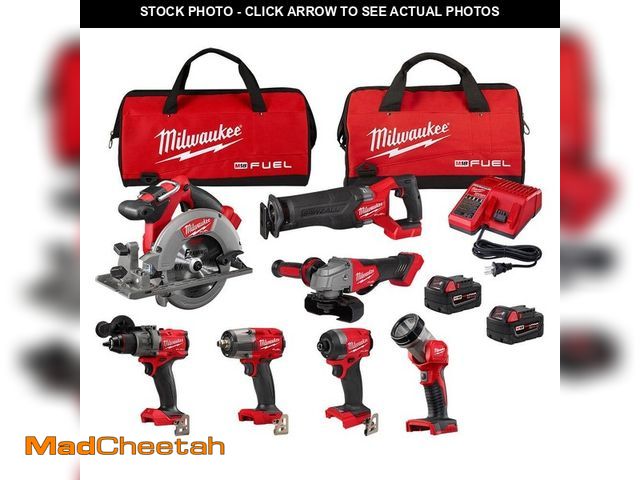 Lot 74-12553292 - Milwaukee M18 FUEL 18V Lithium-Ion Brushless Cordless Combo Kit with Two 5.0 Ah Batteries, 1 Charger...