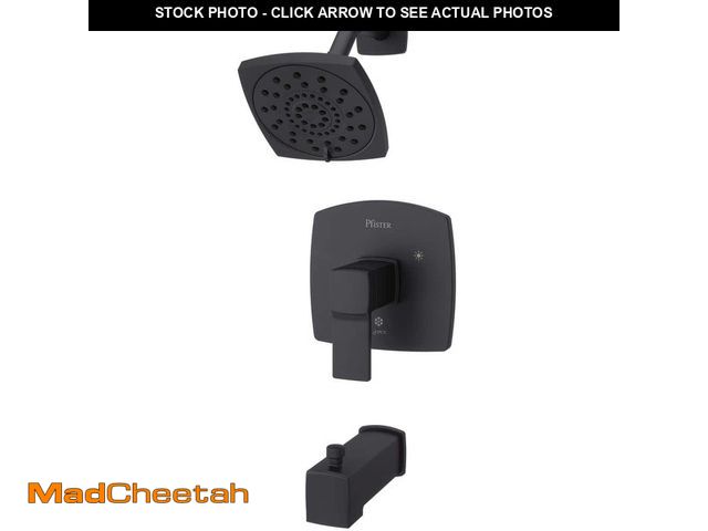 Lot 74-12610923 - Pfister Deckard 1-Handle Tub and Shower Faucet Trim Kit in Matte Black (Valve Not Included) - UNUSED