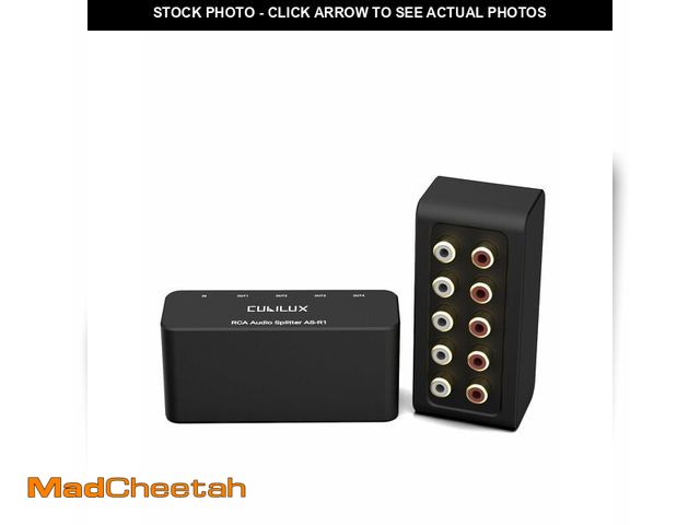 Lot 74-12971008 - Cubilux AS-R1 4-Way Audio Splitter Box - 4-Channel Stereo RCA Splitter - Aluminum Alloy (1 in 4 Out)...