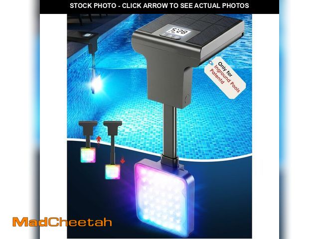 Lot 74-14210809 - LightHacker Solar Pool Lights for Inground Pools,Upgraded Solar Lights with LCD Pool Thermometer, Un...
