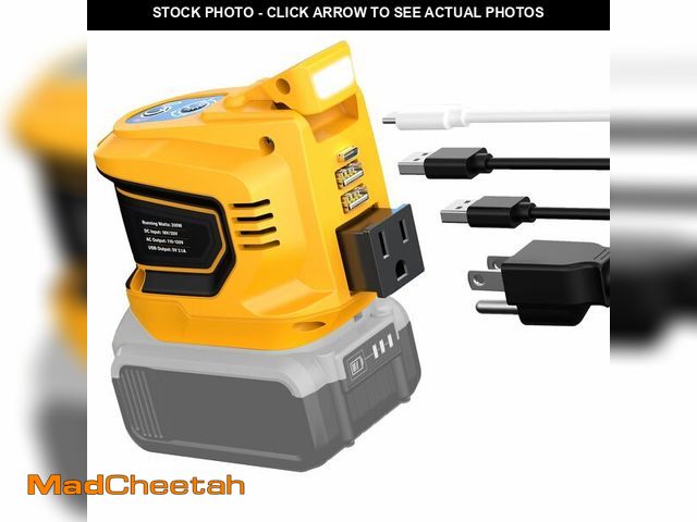 Lot 74-13714217 - Ecarke 200W Portable Power Inverter Compatible with DeWALT 20V Battery, DC 20V to AC 110V Power Stat...