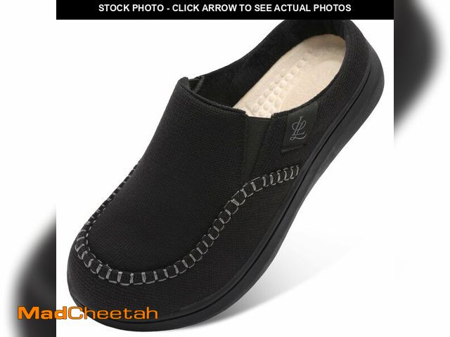 Lot 74-14299097 - LeIsfIt Men's Slippers Wide House Slippers Moccasins Home Bedroom Slipper Slip-on House Shoes with R...