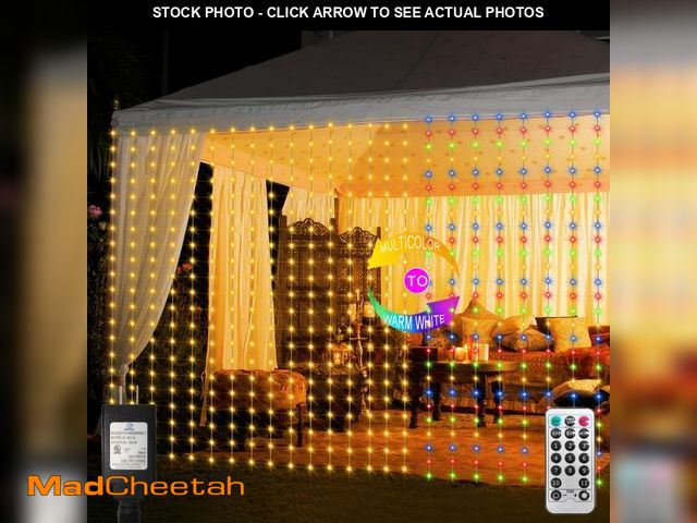 Lot 74-12113972 - echosari 600 LED Curtain Lights Plug in, 20Ft x 10Ft Connectable Dual Color Changing Fairy Lights Cu...