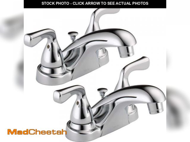 Lot 74-12517719 - Delta Foundations 4 in. Centerset 2-Handle Bathroom Faucet in Polished Chrome (2-Pack) - UNUSED