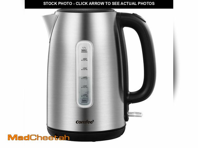 Lot 74-13322484 - Used - COMFEE' Stainless Steel Electric Kettle, 1.7 Liter Tea Kettle Electric &amp; Hot Water Kettle...