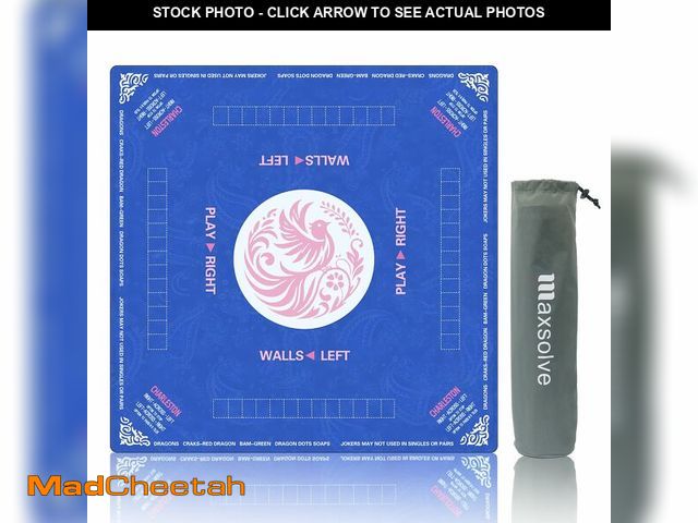 Lot 74-14269881 - Maxsolve Mahjong Mat, 31.5" x 31.5" Neoprene Mahjong Table Mat with Rules, Anti Slip &amp; Noise Red...