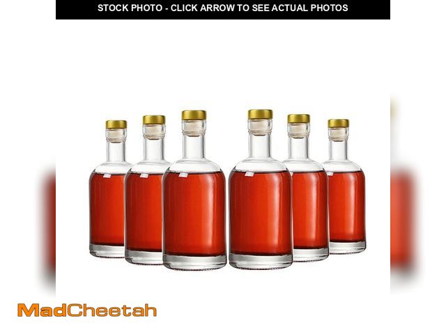 Lot 74-14335881 - Kaachli Clear Glass Bottles 6 oz - 200ml [Pack of 6] for Wine Beverages Drinks Oil Vinegar Kombucha ...