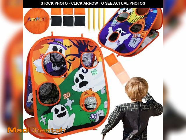 Lot 74-12701412 - Halloween Party Games for Kids Adults Halloween Bean Bag Toss Game Ghost Double-Sided Board Cornhole...