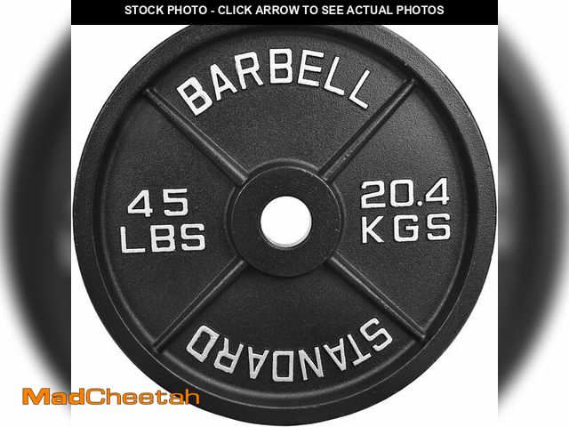 Lot 74-12689394 - Fitvids Olympic Cast Iron 2-Inch Weight Plate for Strength Training &amp; Weightlifting, Multiple We...