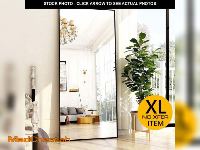 Lot 74-13781363 - BEAUTYPEAK 76"x34" Oversized Full Length Mirror Rectangle Wall mirror Floor Mirrors for Leaning, Bla...