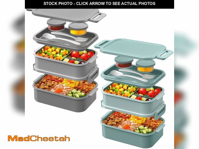 Lot 74-14046671 - DaCool 2 Pack Adults Lunchbox Bento Box 74 OZ Stackable Lunch Box for Kids Adults Men Women Teens Le...