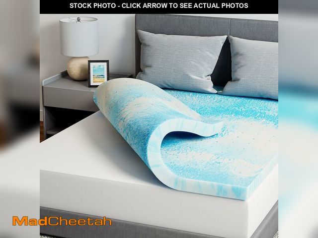 Lot 74-14067493 - Novilla King Memory Foam Mattress Topper 2 Inch, Cooling Gel Infused, Ventilated Pressure Relief Pad...