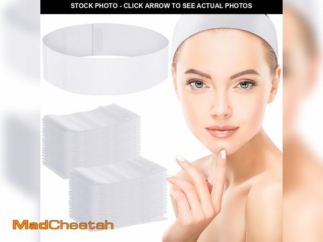 Lot 74-12461169 - WILLBOND 200 Pieces Disposable Spa Facial Headbands Stretch Non Woven Facial Headband Skin Care Soft...